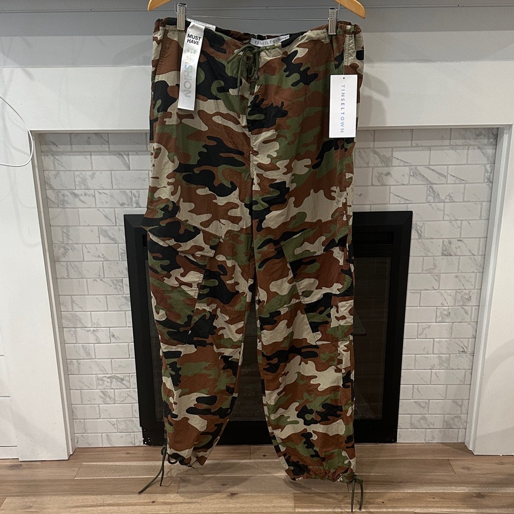 Tinseltown Camouflage hi rise Cargo Trousers parachute pants y2k 2 for $20 - Picture 2 of 7